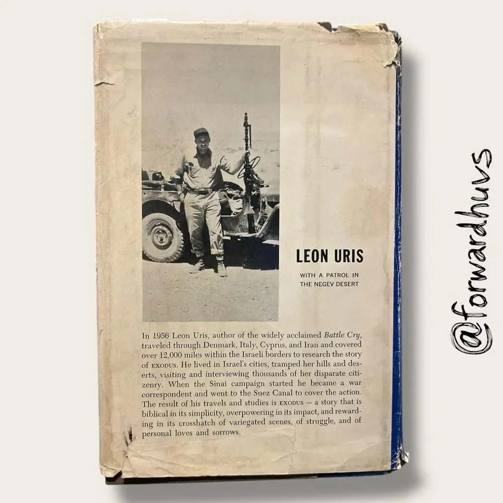 Exodus – Leon Uris – Hardcover 1958 – First Edition – Historical Novel of Israel